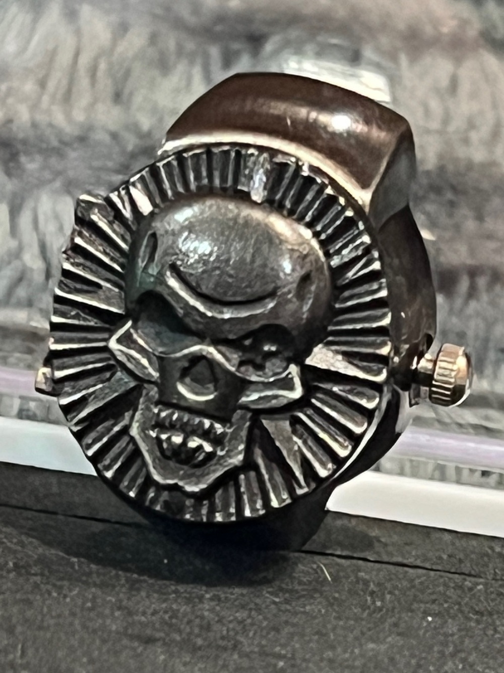 Men's Black Skull Signet Ring - Bold Statement Accessory